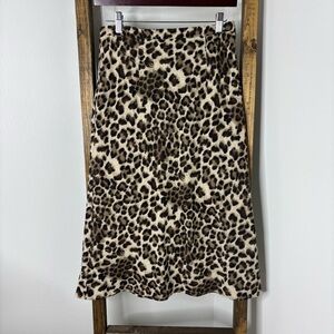 VOY Leopard Print Midi Skirt S
